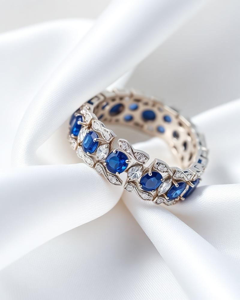 Azur 18K White Gold Sapphire & Diamond Bracelet