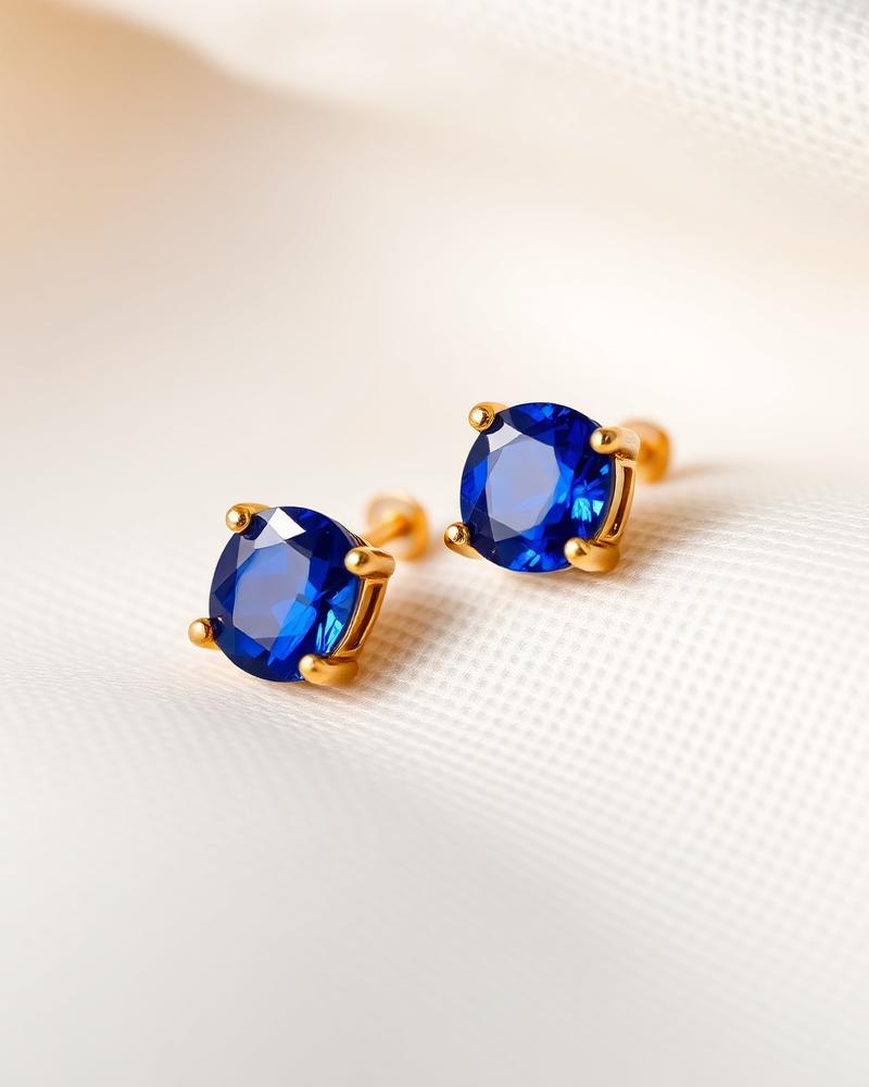 Azzuro 18K Gold Sapphire Studs