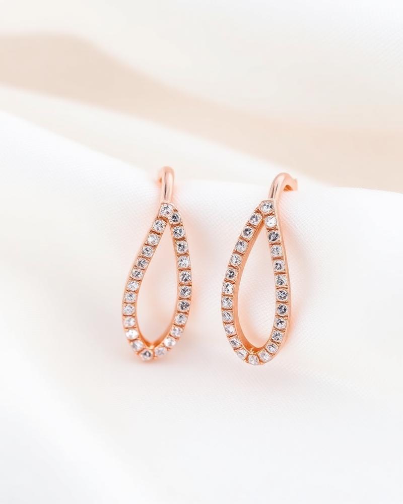 Spirale Rose Gold Diamond Climber Earrings