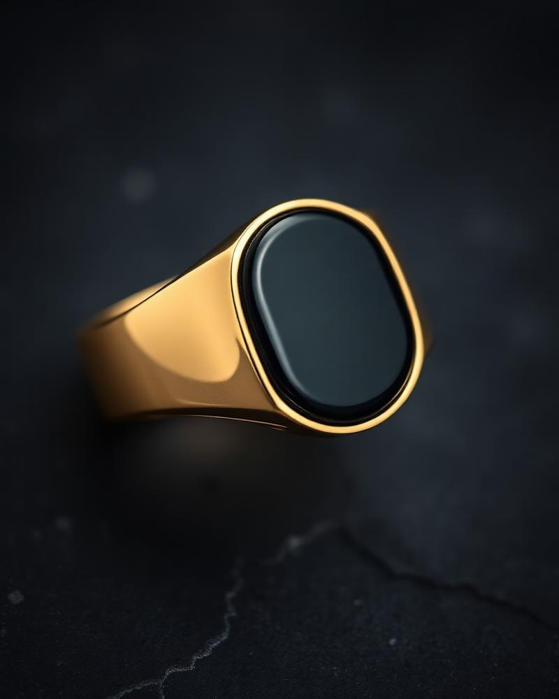 Magnate 18K Gold Onyx Signet Ring