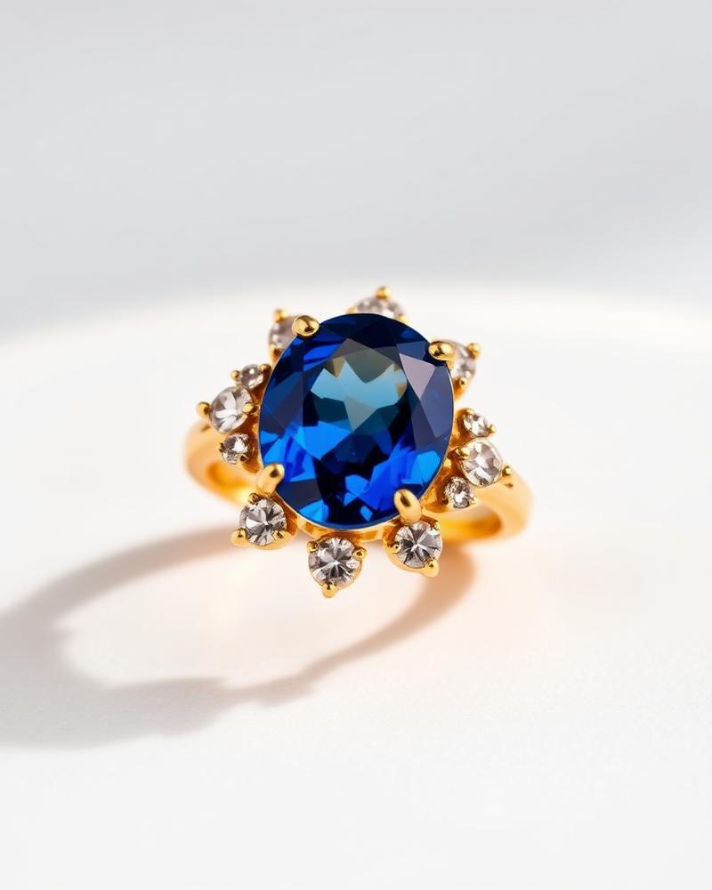 Regal 18K Gold Sapphire Cocktail Ring