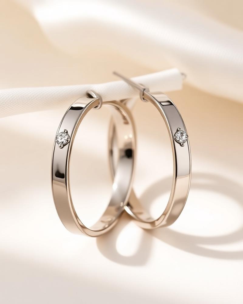 Lumière Steel Crystal-Set Huggie Hoops