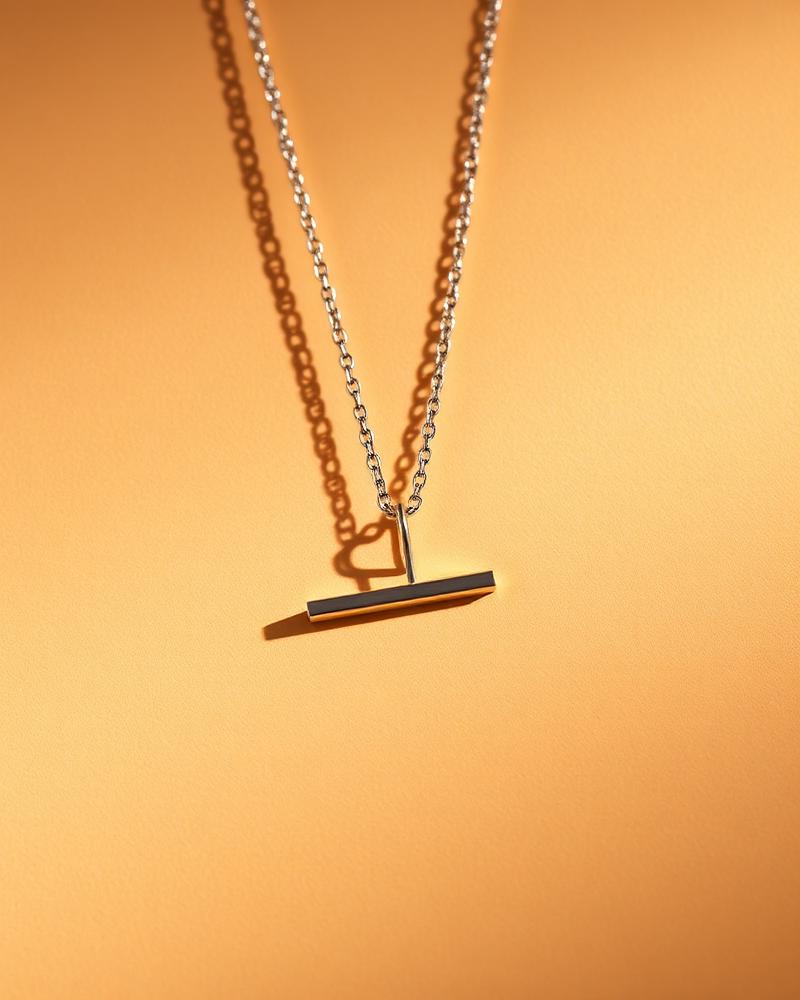 Axiom Stainless Steel Bar Pendant Necklace